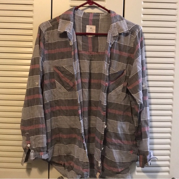 American Eagle Outfitters Tops - American Eagle — Vintage Boyfriend Button Down Shirt — Plaid — Large